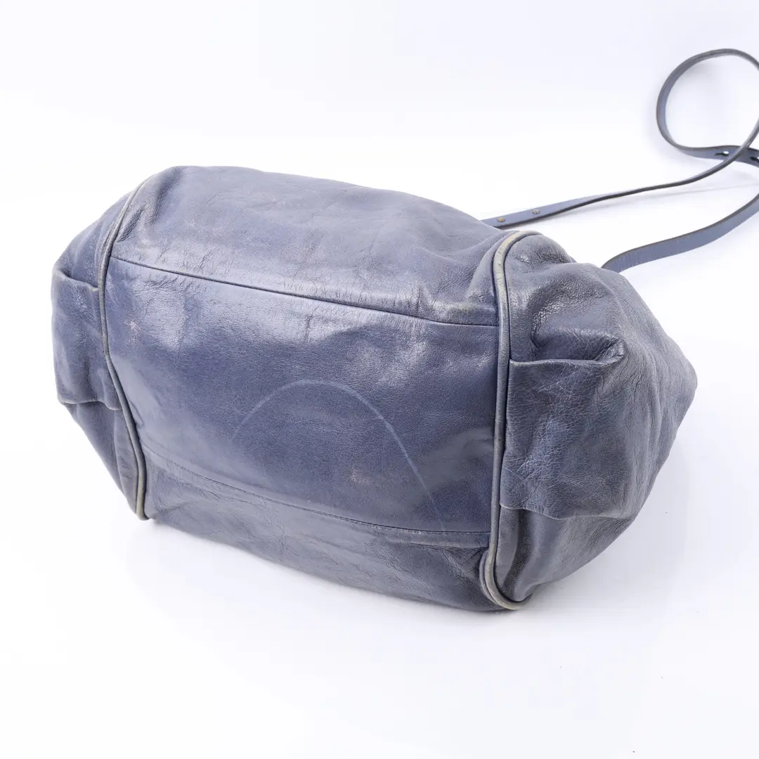 Chloe Ethel Blue Leather Shoulder Bag
