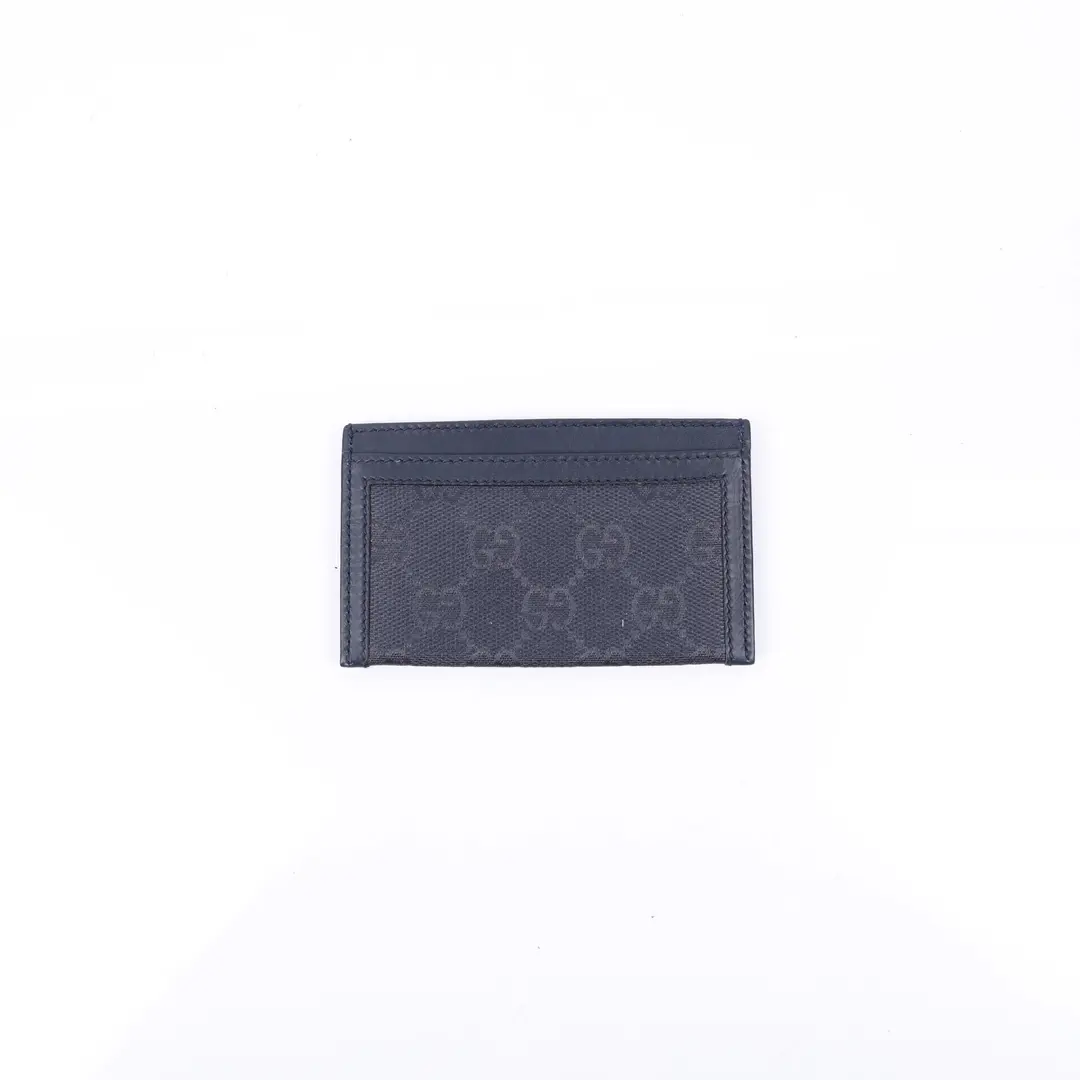 Gucci GG Canvas Blue Leather Card Case