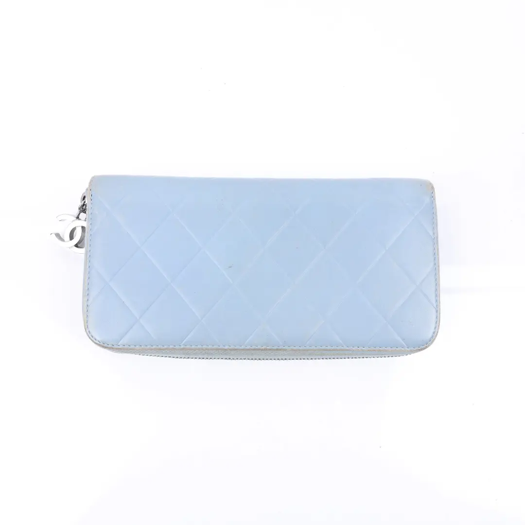Chanel Cambon Ligne Blue Leather Wallet