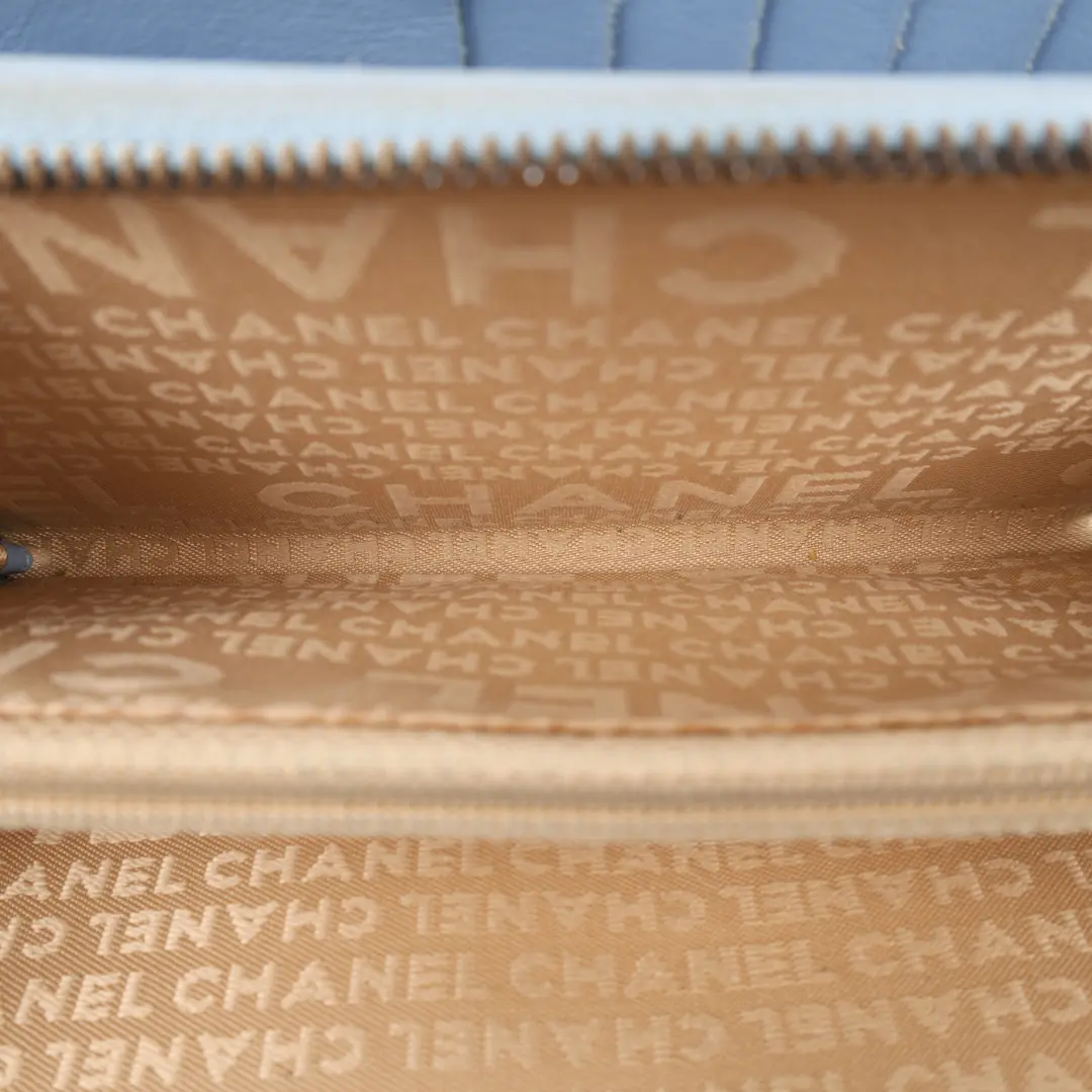 Chanel Cambon Ligne Blue Leather Wallet