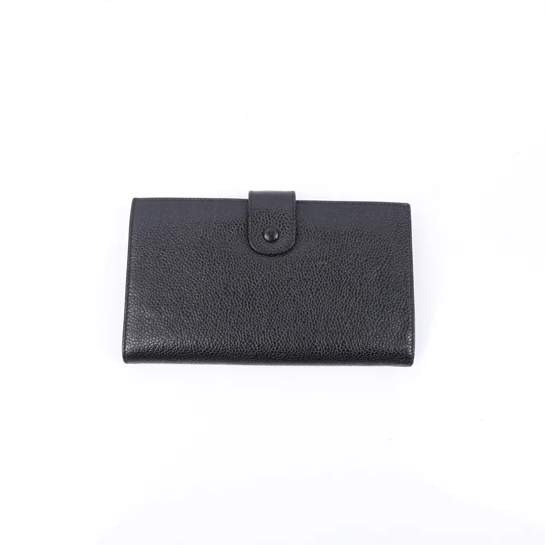 Chanel Timeless CC Black Caviar French Wallet