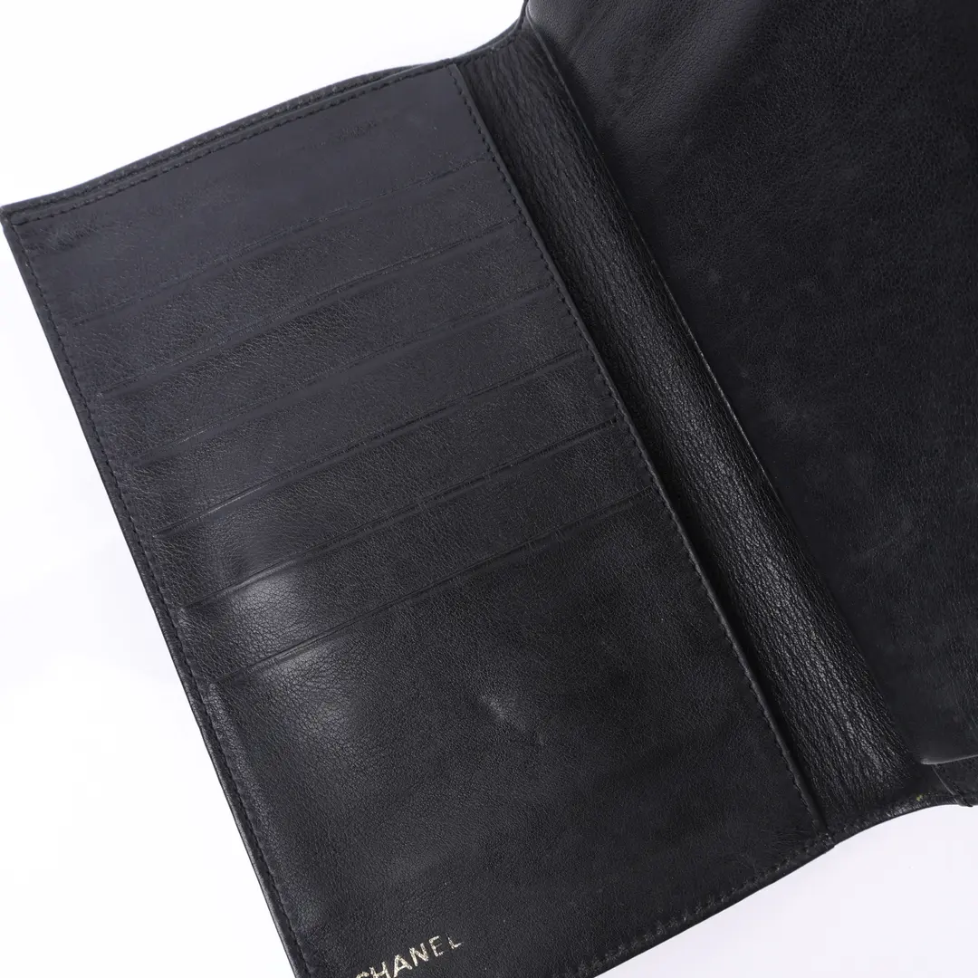 Chanel Timeless CC Black Caviar French Wallet