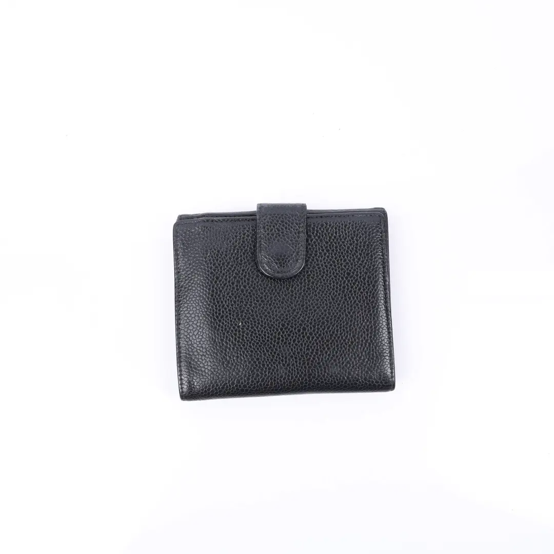 Chanel CC Logo Black Caviar Wallet
