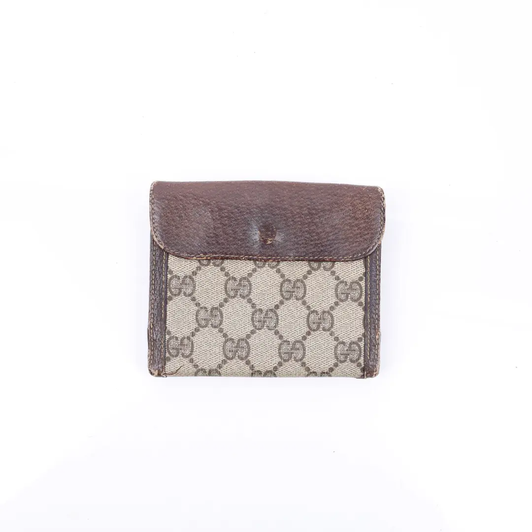 Gucci GG Plus Brown Canvas French Wallet
