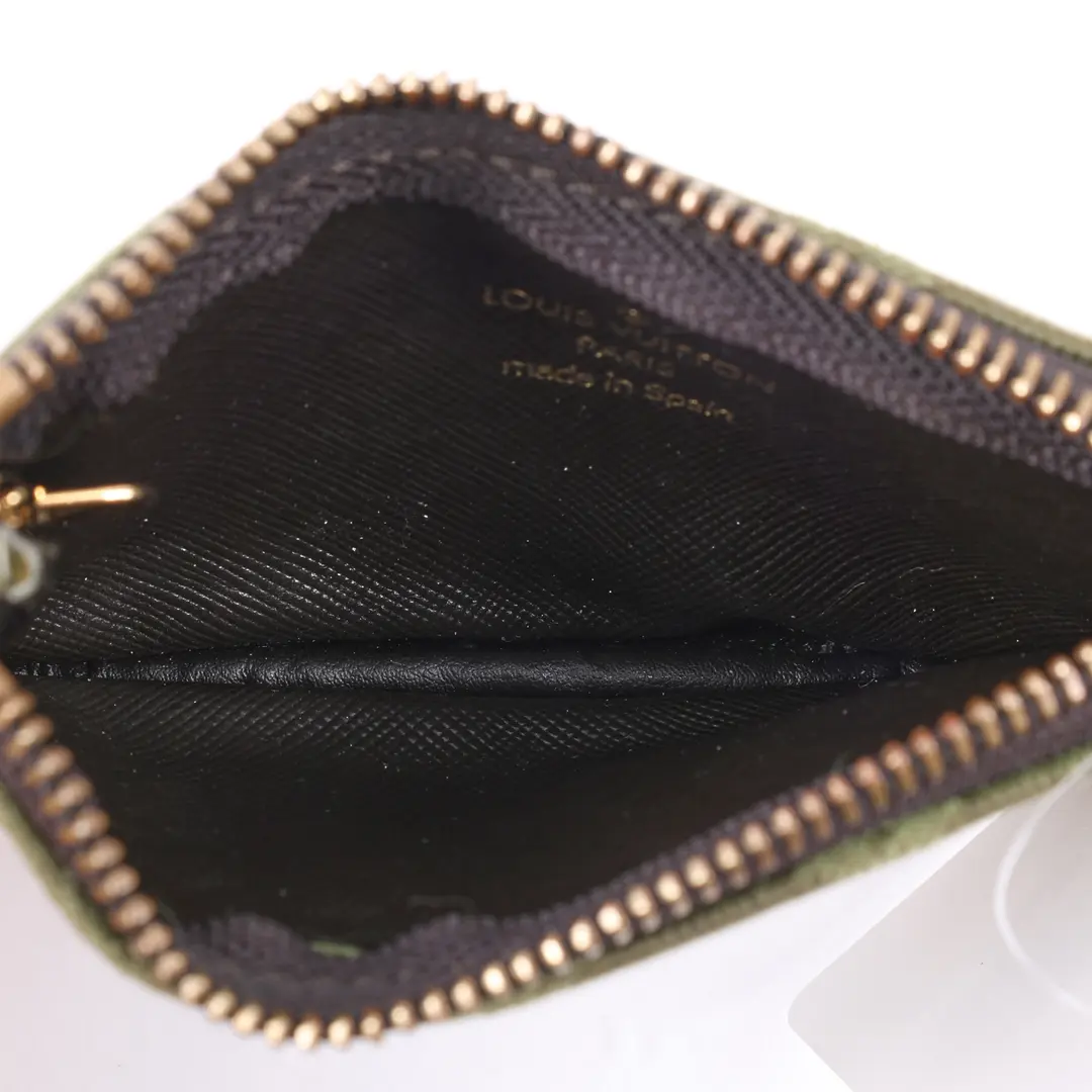 Louis Vuitton Pochette Cles Green Monogram Mini Lin Coin Case