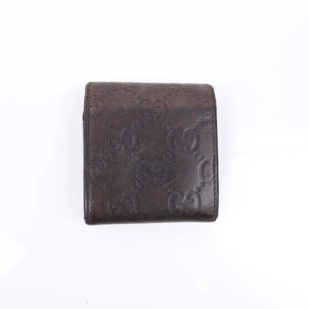 Gucci Guccissima Brown Leather Coin Case