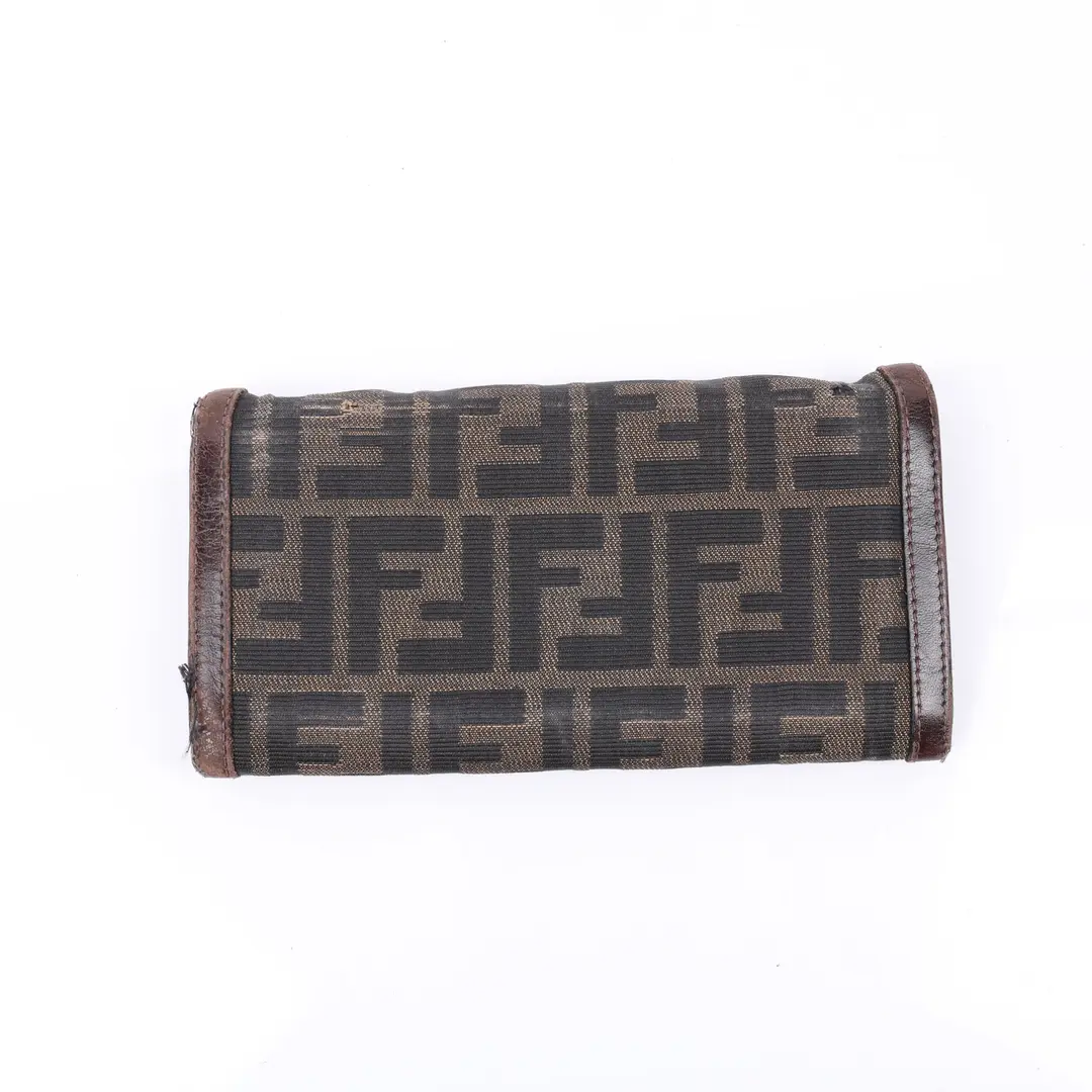 Fendi Zucca Brown Canvas Wallet