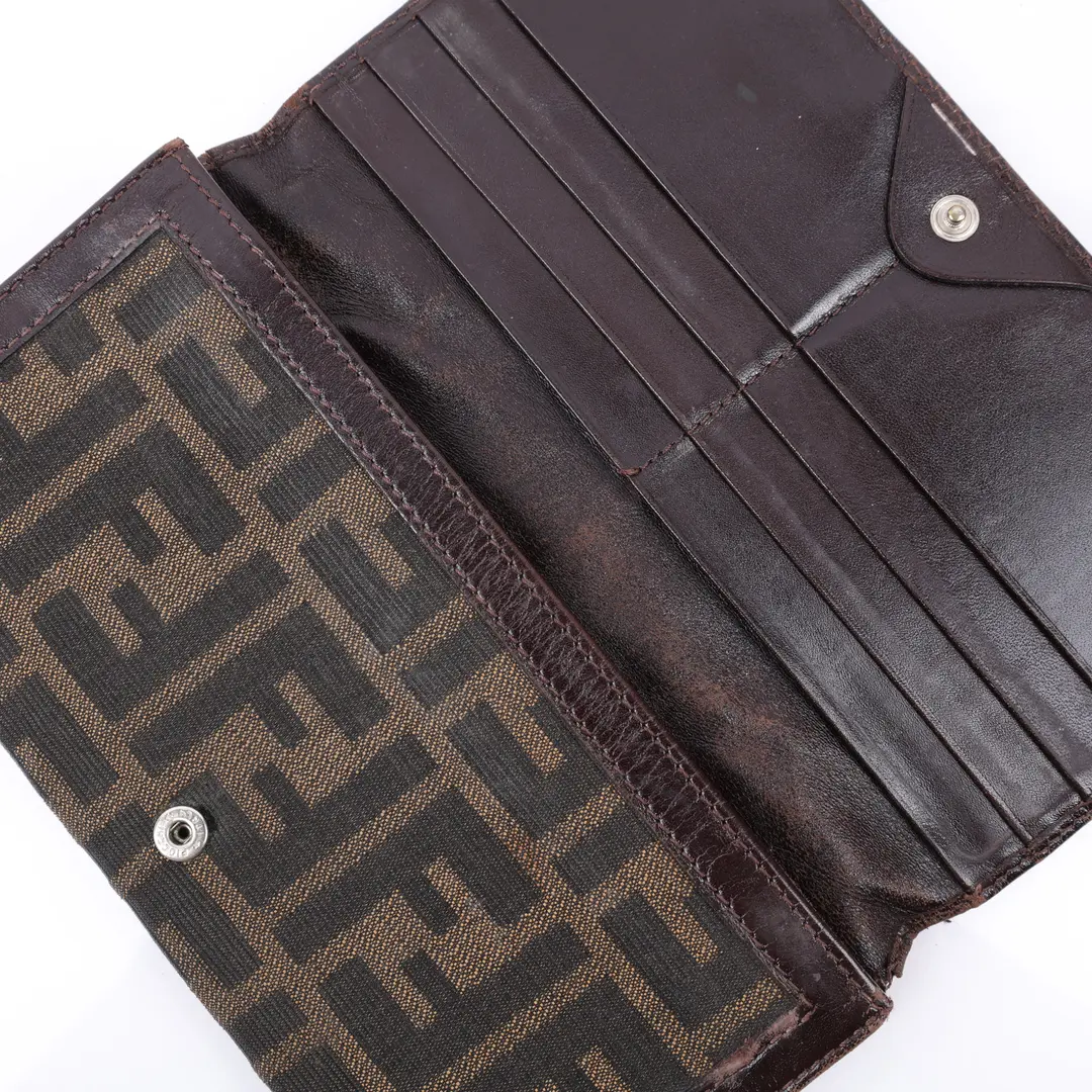 Fendi Zucca Brown Canvas Wallet