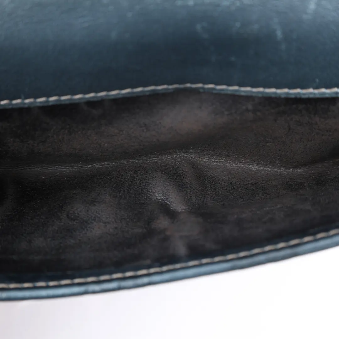 Gucci Guccissima Metal Bar Blue Leather Wallet