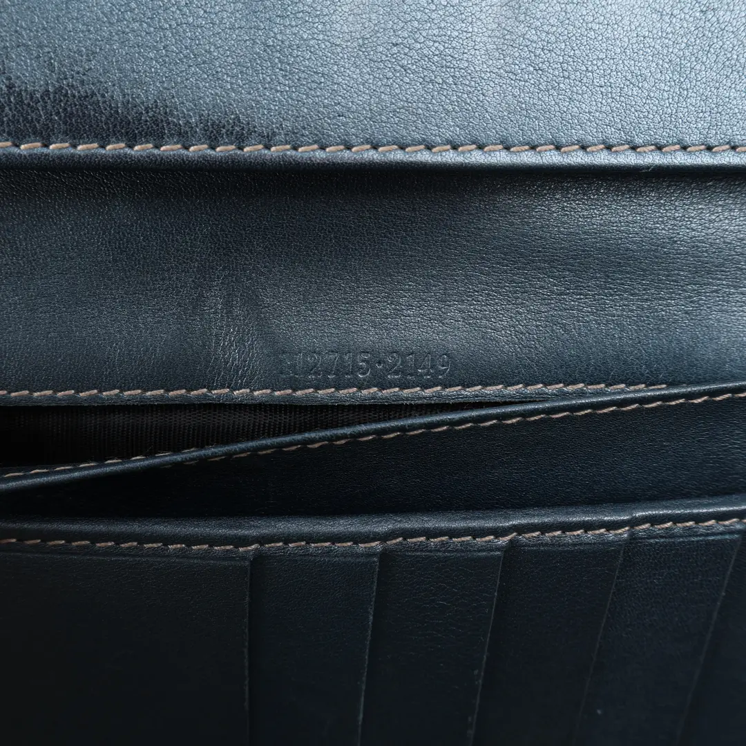 Gucci Guccissima Metal Bar Blue Leather Wallet