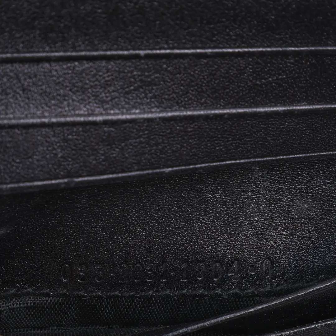 Gucci GG Canvas Black Leather French Wallet
