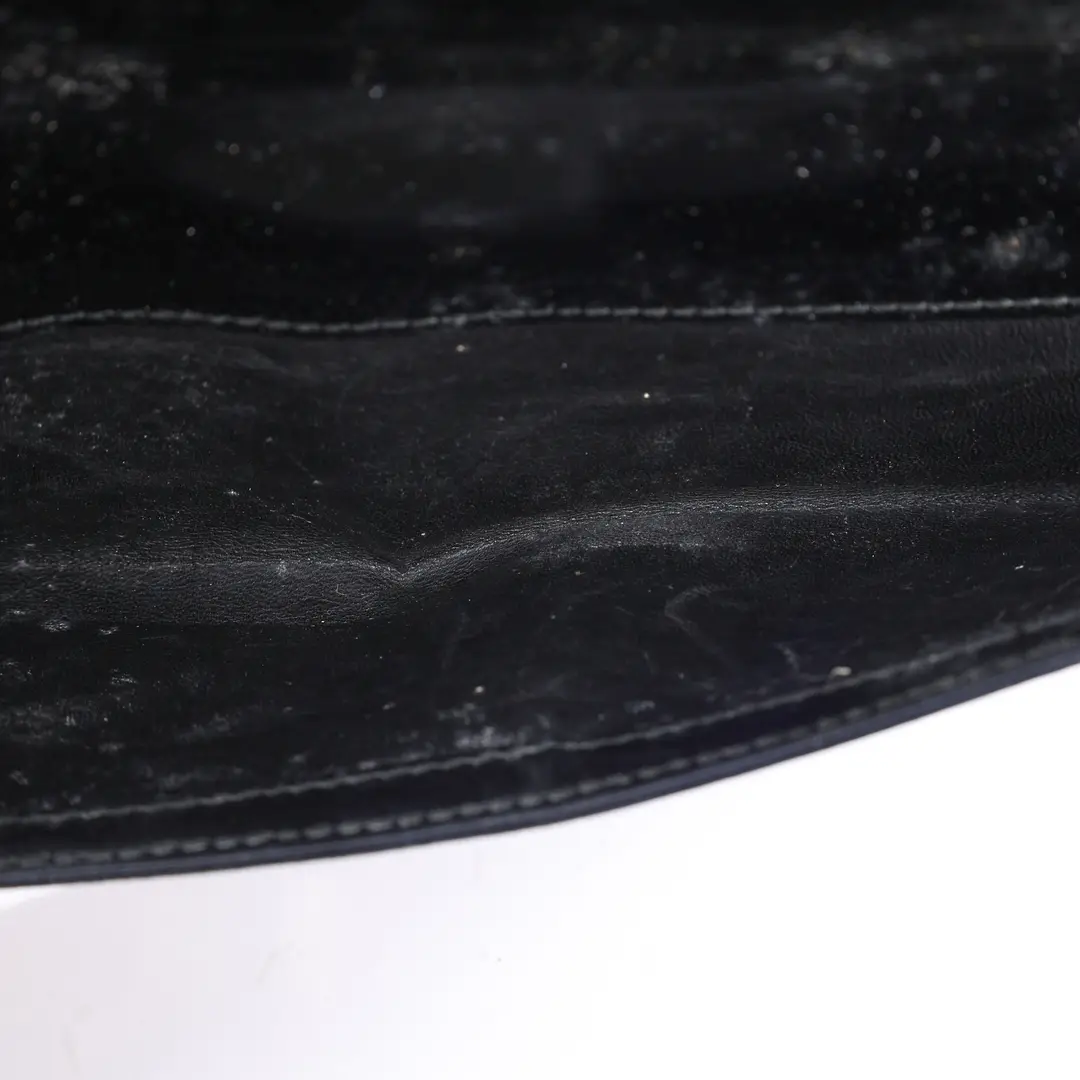 Gucci Vintage Black Leather Buckle Wallet
