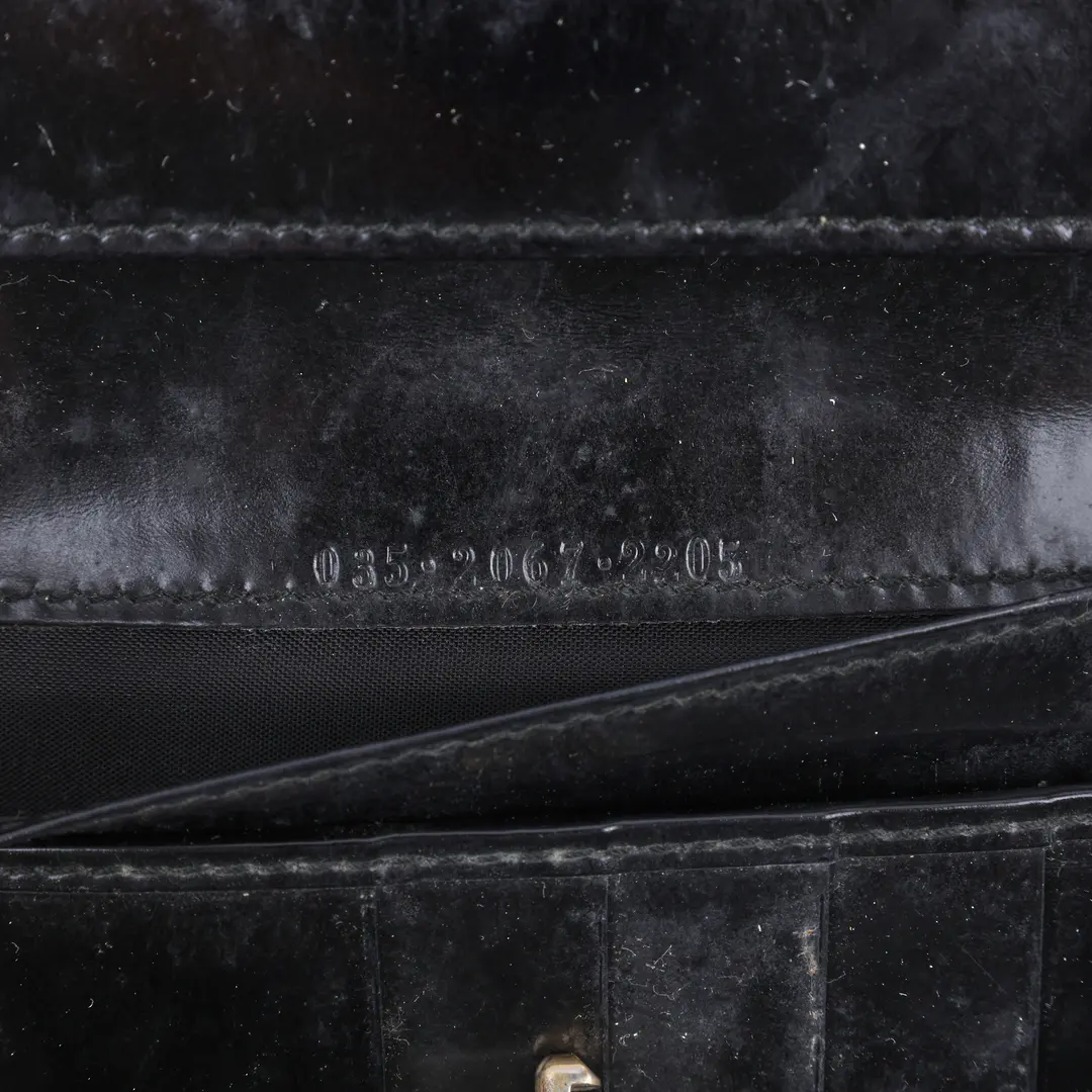 Gucci Vintage Black Leather Buckle Wallet