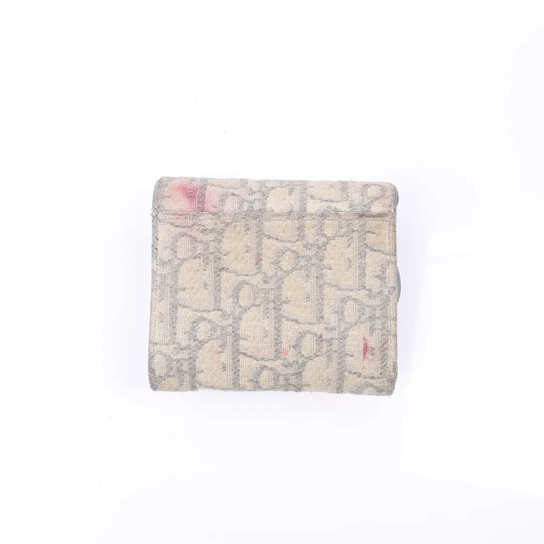 Dior Saddle Gray Oblique Canvas Wallet