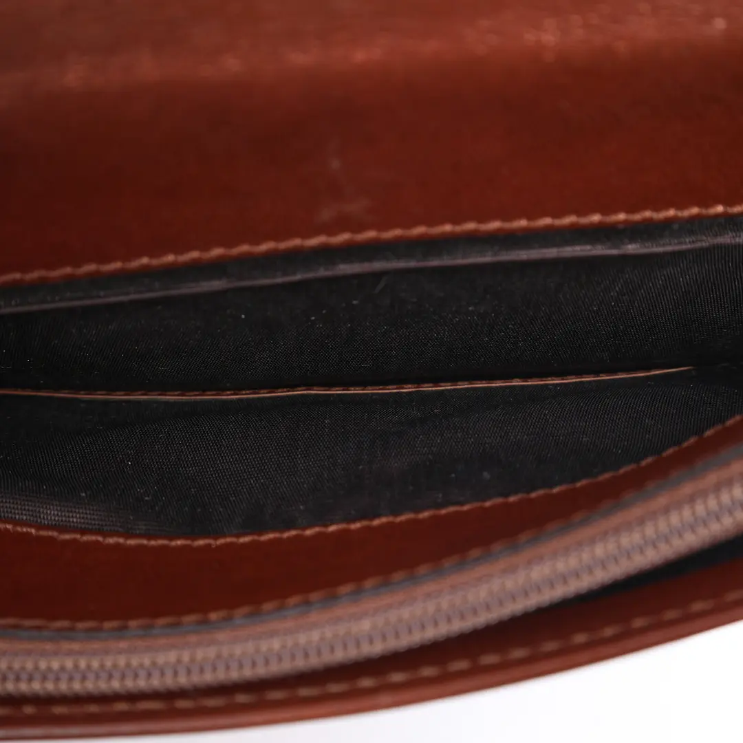 Gucci GG Canvas Brown Leather Long Wallet