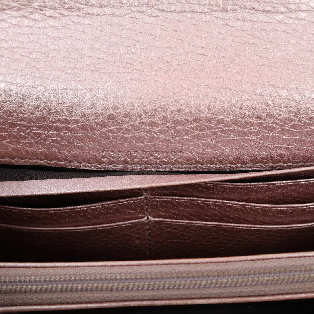 Gucci GG Canvas Pink Leather Continental Wallet