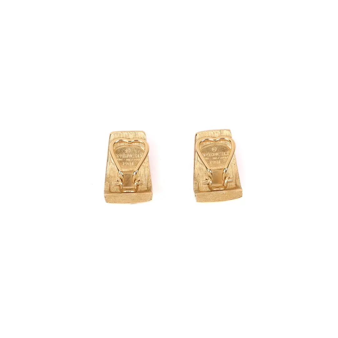 Givenchy Vintage Red Enamel 4G Logo Clip-on Earring