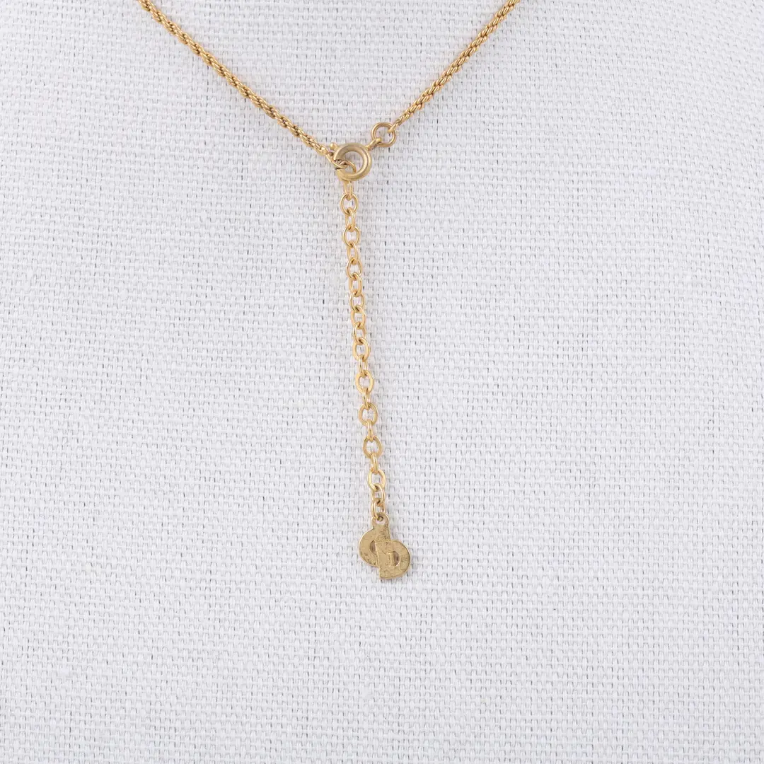Dior CD Logo Twist Rope Gold Plated Necklace