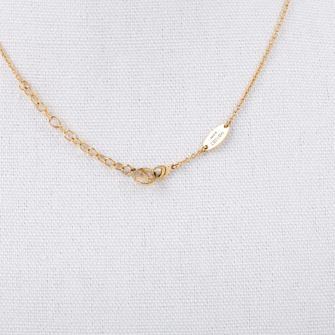 Louis Vuitton Essential V Gold Brass Necklace