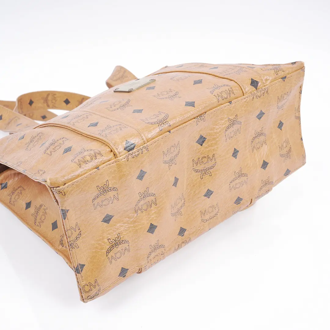 MCM Visetos Brown Monogram Canvas Shoulder Bag