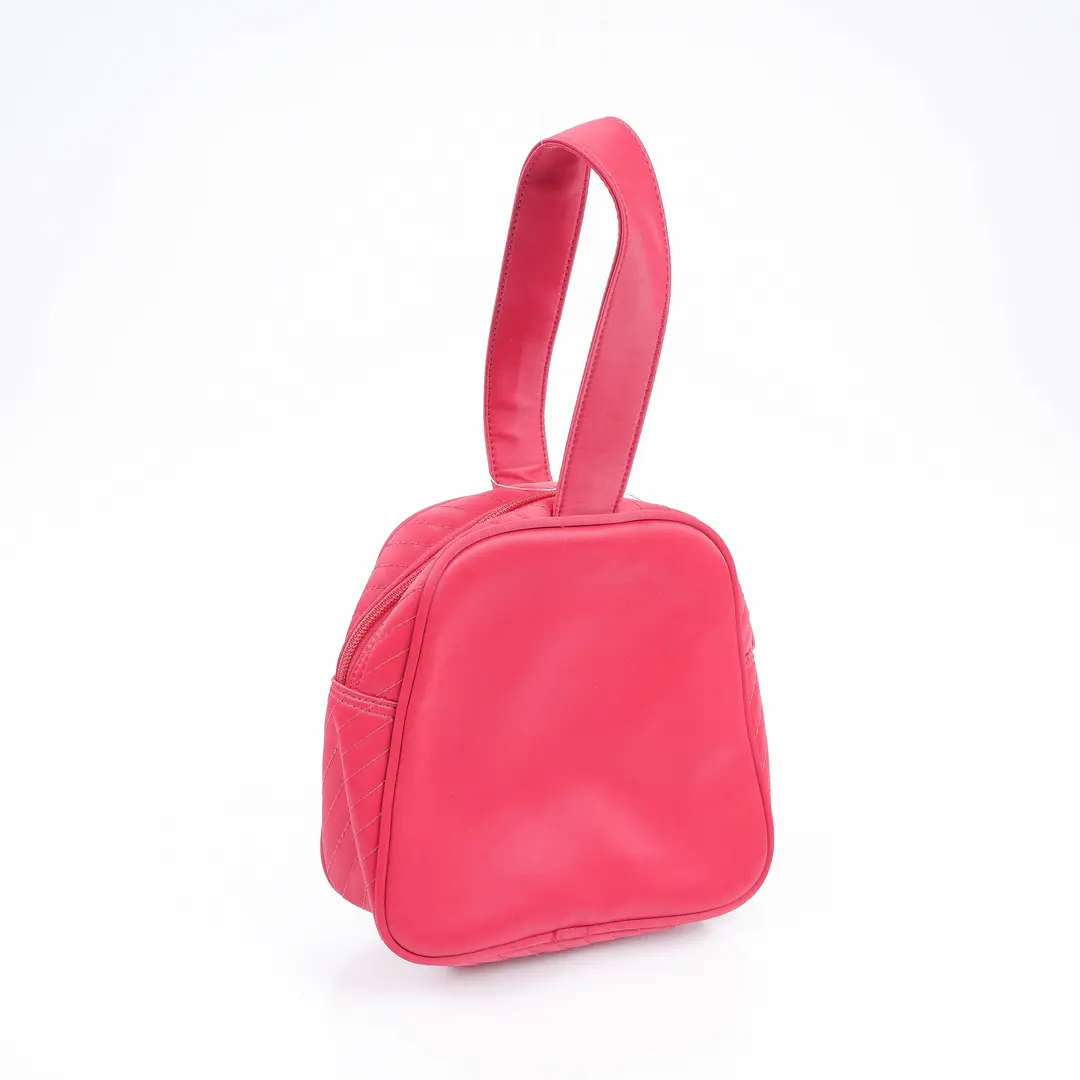 YSL Vintage Logo Pink Nylon Vanity Bag