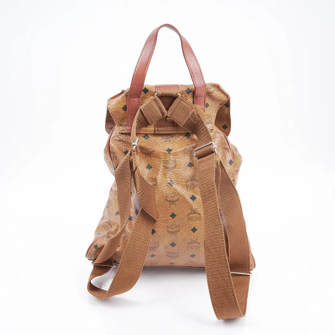 MCM Stark Brown Visetos Canvas Backpack