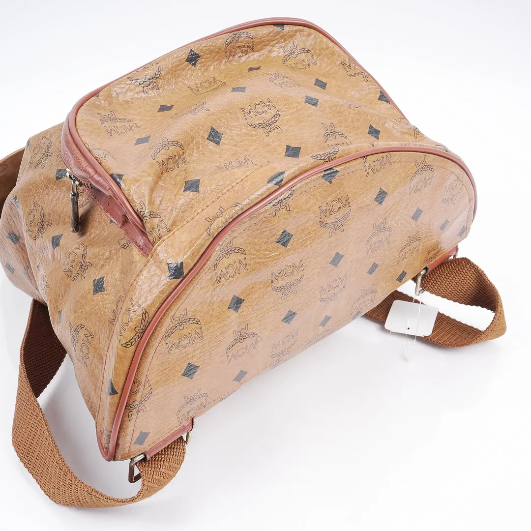 MCM Stark Brown Visetos Canvas Backpack