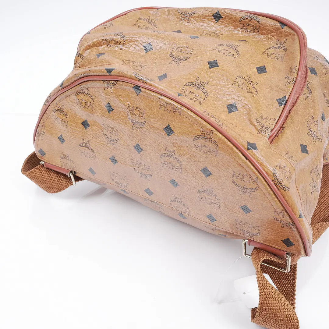 MCM Stark Brown Visetos Canvas Backpack