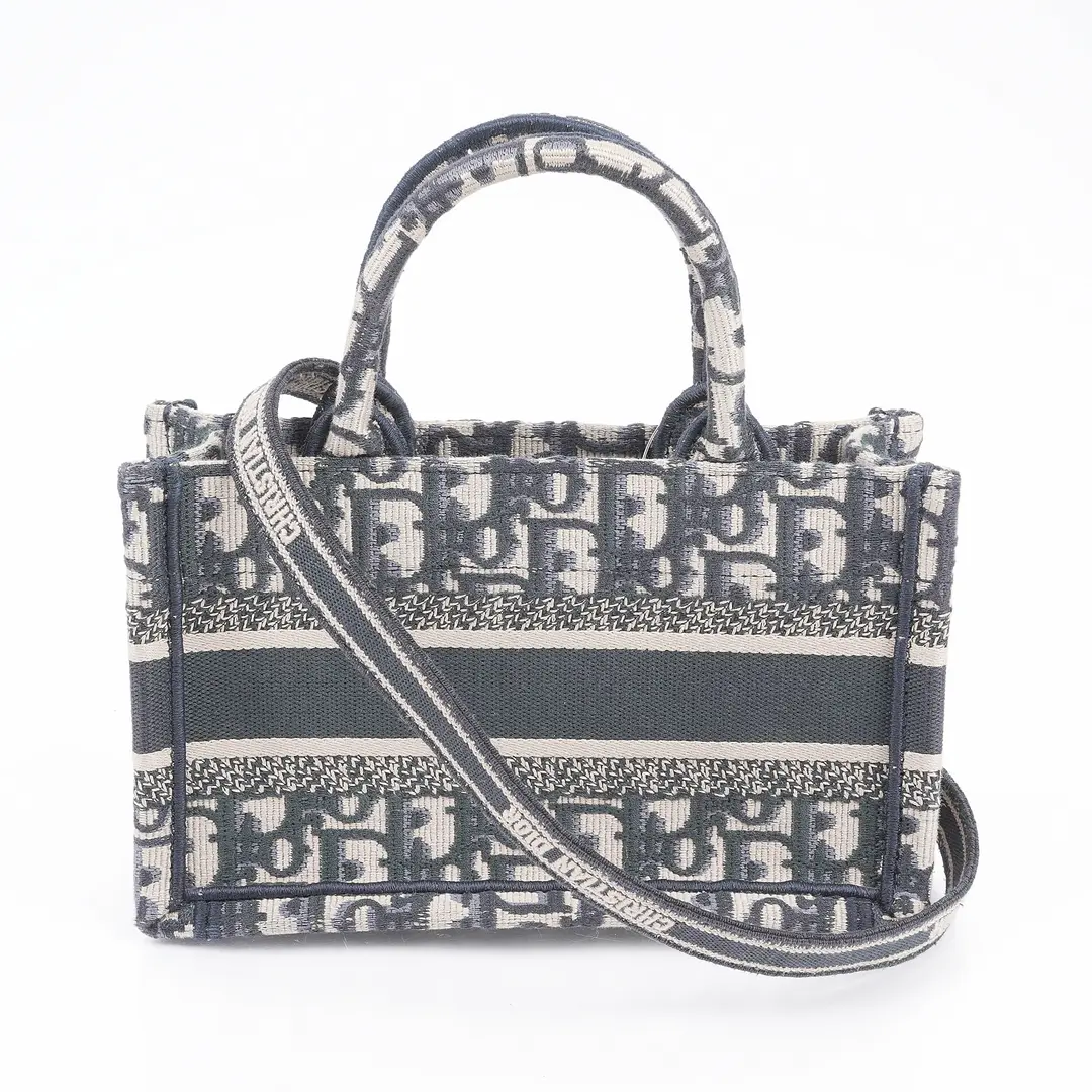 Dior Mini Book Tote Blue Oblique Canvas Bag