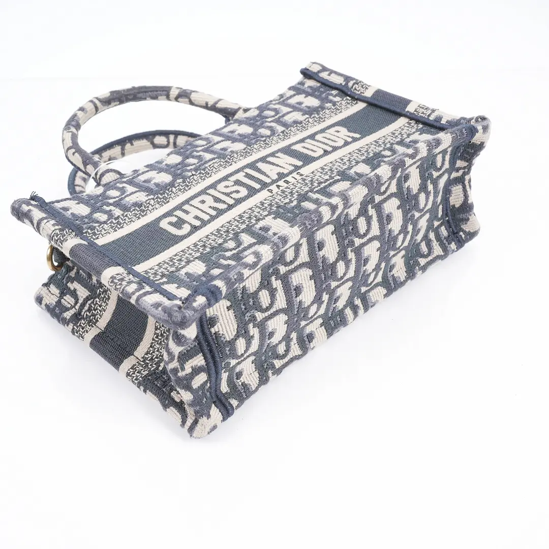 Dior Mini Book Tote Blue Oblique Canvas Bag