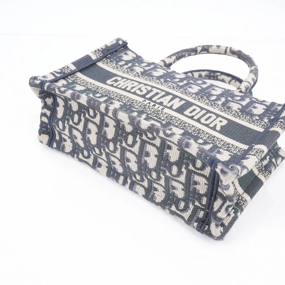 Dior Mini Book Tote Blue Oblique Canvas Bag