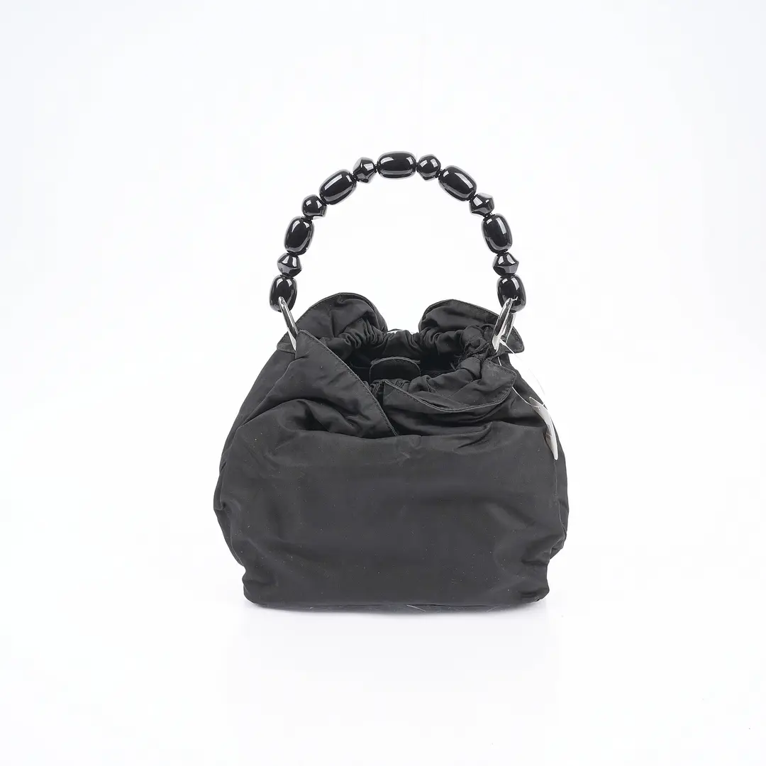 Dior Vintage Malice Black Nylon Beaded Handbag