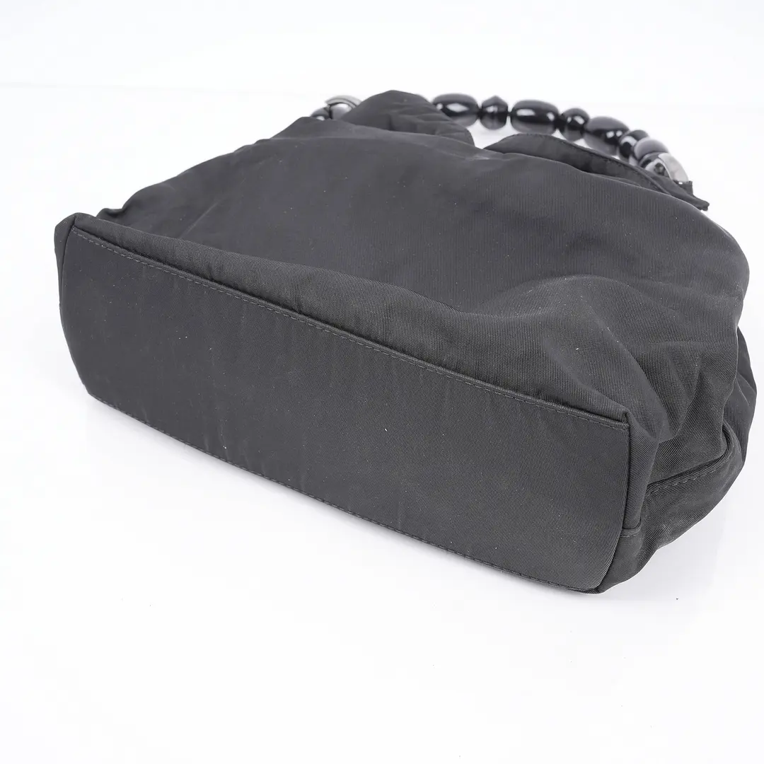 Dior Vintage Malice Black Nylon Beaded Handbag