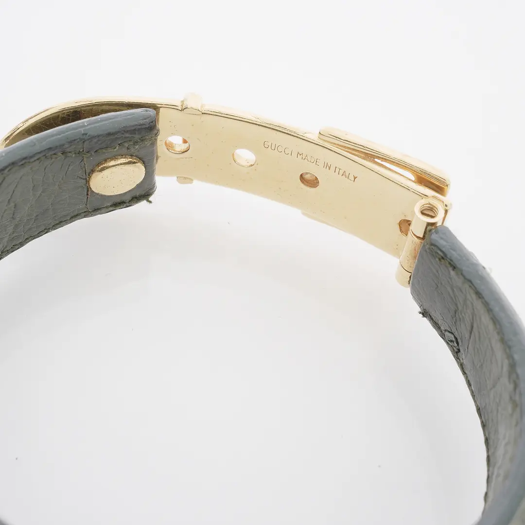 Gucci Buckle Green Ostrich Leather Bracelet