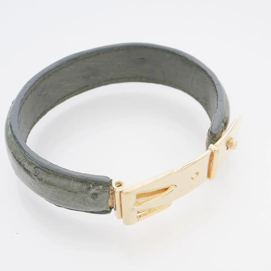 Gucci Buckle Green Ostrich Leather Bracelet