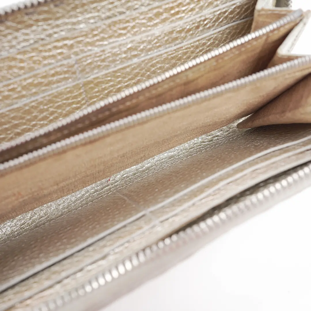 Fendi Selleria Gold Leather Wallet