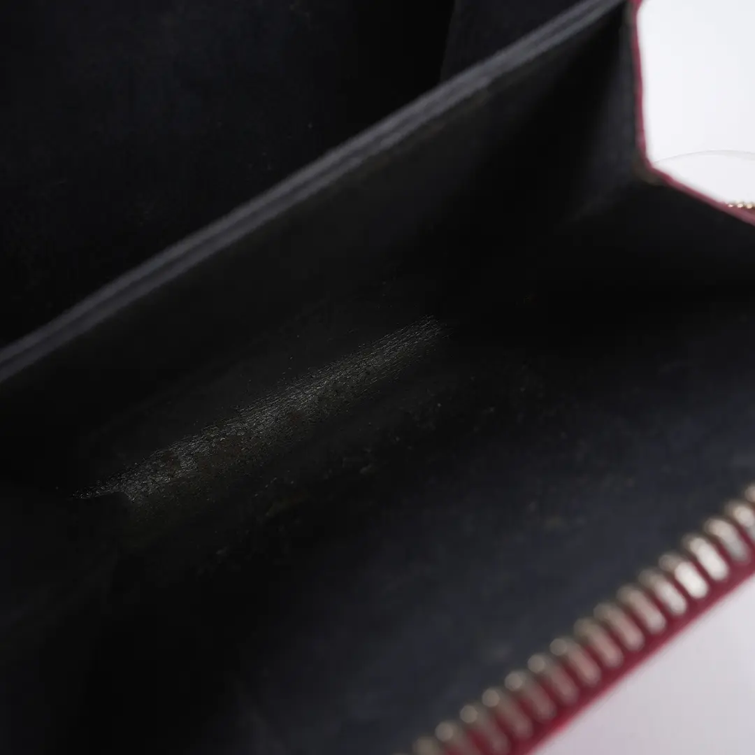 Saint Laurent YSL Stitch Red Leather Compact Wallet