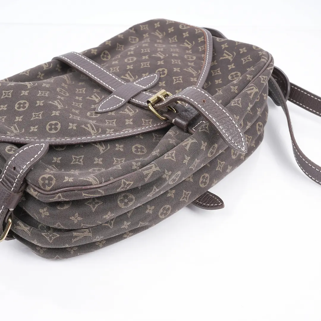 Louis Vuitton Saumur Brown Monogram Mini Lin Shoulder Bag