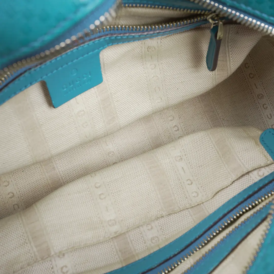 Gucci Diamante Blue Canvas Shoulder Bag