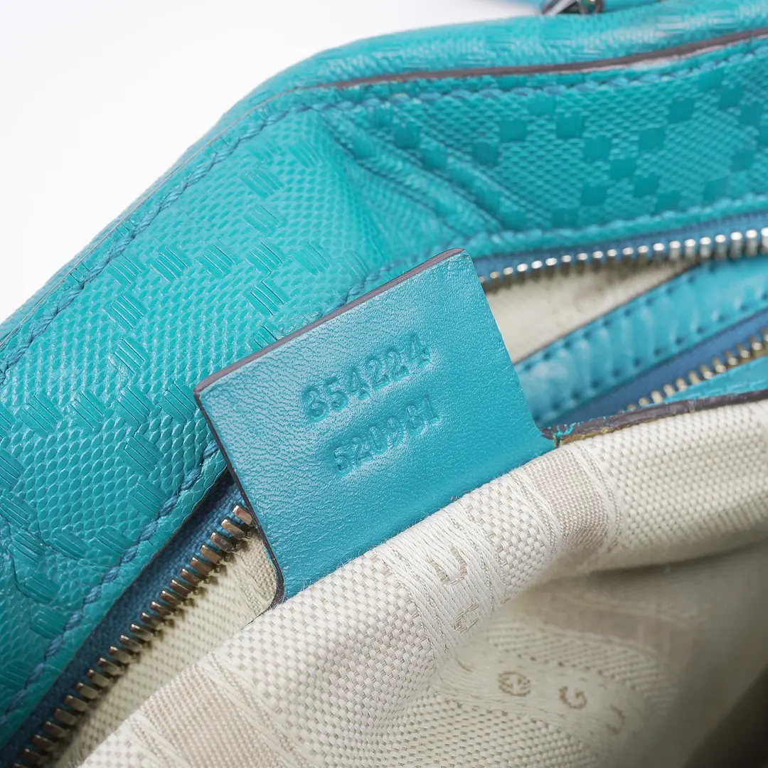 Gucci Diamante Blue Canvas Shoulder Bag
