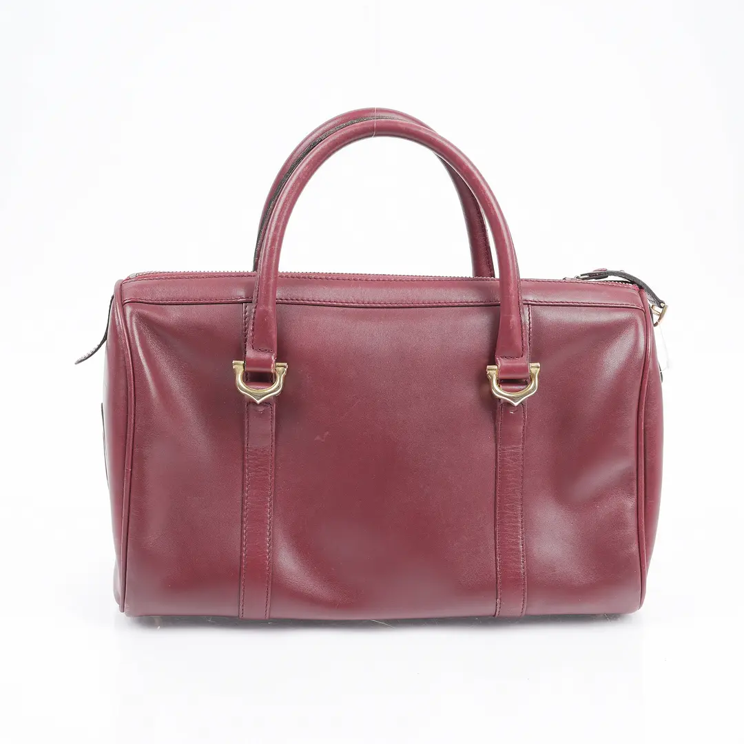Cartier Must de Cartier Burgundy Leather Boston Bag