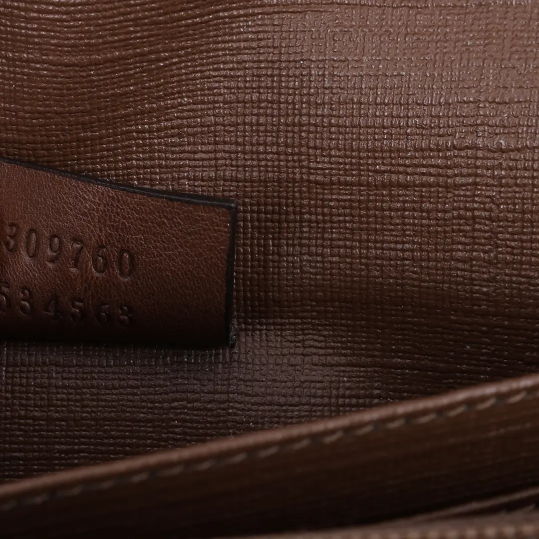 Gucci GG Supreme Belt Detail Brown Canvas Wallet