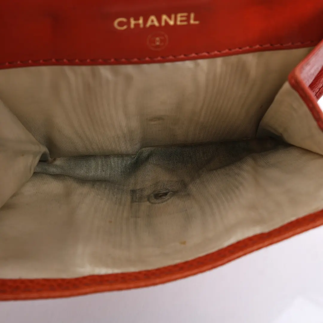 Chanel Timeless CC Orange Caviar Leather Wallet