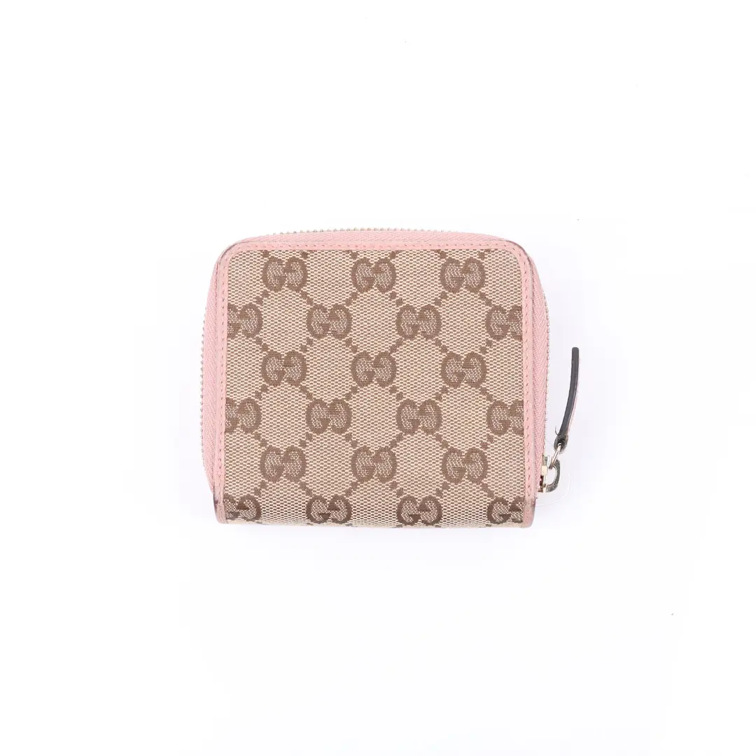 Gucci GG Canvas Pink Leather Compact Wallet