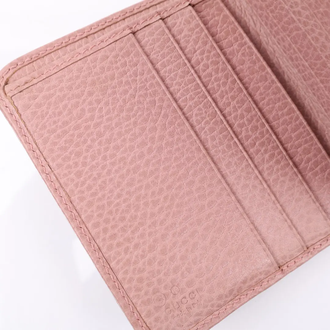 Gucci GG Canvas Pink Leather Compact Wallet
