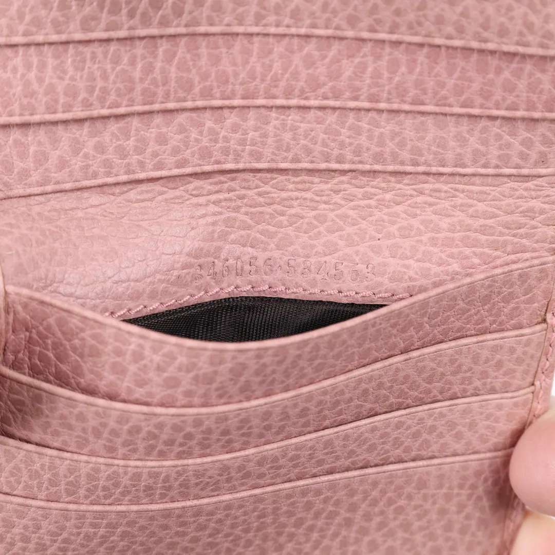 Gucci GG Canvas Pink Leather Compact Wallet