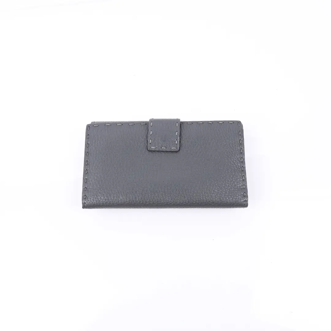 Fendi Selleria Peekaboo Gray Leather Wallet