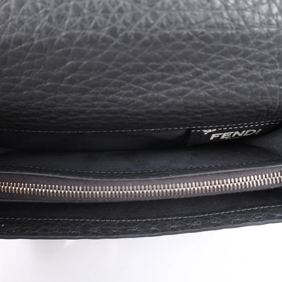 Fendi Selleria Peekaboo Gray Leather Wallet