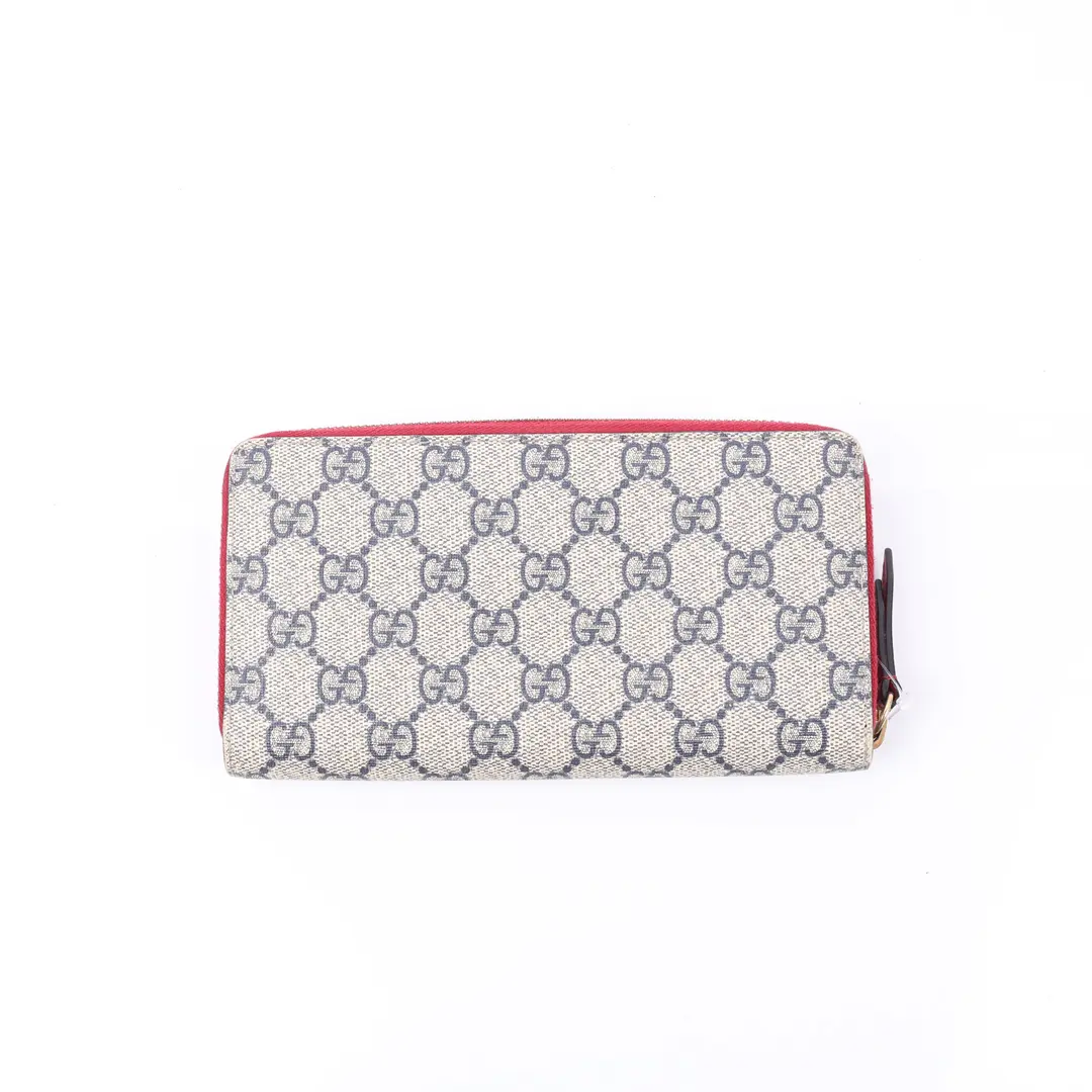 Gucci GG Supreme Bow Beige Canvas Wallet