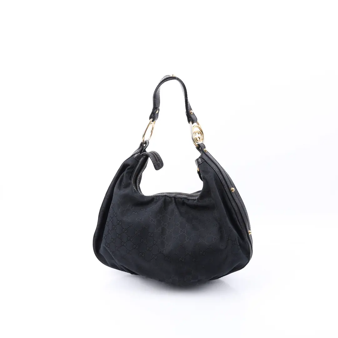 Gucci GG Canvas Sukey Black Shoulder Bag